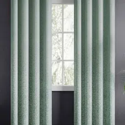 haus & kinder Ivy Breeze Green 2 Pieces Floral Jacquard Room Darkening Door Curtains-picture-36
