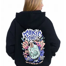 RAYACLOSET Women Printed Hooded Sweatshirt-picture-32