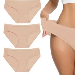EMBATA Pack of 3 Women Mid-Rise Cotton Bikini Briefs-image-82
