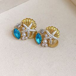 VAGHBHATT Gold-Plated Rhinestone Studded Quirky Shape Studs-picture-19