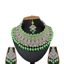 VATSALYA creation Rose Gold-Plated Artificial Stones Alloy Jewellery Set-picture-26