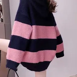 StyleCast Women Striped Hooded Mini Jumper Dress image 3