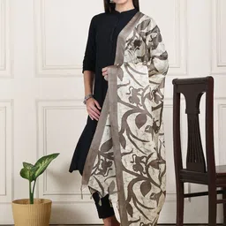 LOOM LEGACY Floral Printed Art Silk Shibori Dupatta image 5