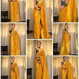 SHRIADINATH Woven Design Zari Art Silk Handloom Banarasi Saree-picture-16