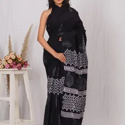 Pinkcity Trade World Black Pure Cotton Solid Sarees-image-62