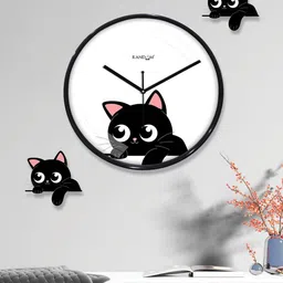 RANDOM Black Silent Clock Round Battery Analogue Wall Clock-picture-13