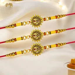 MISHAV Set Of 3 Artificial Beaded Thread Rakhi-picture-32