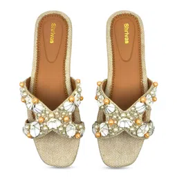 SHRIVAS BY ARCHITA MEHTA Women Embellished Open Toe Flats image 2