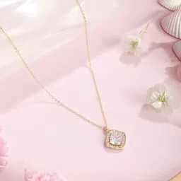 SARAF TRENDZ Gold-Plated Solitaire Crystals Studded Pendant Chain image 1