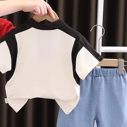 LULU & SKY Boys Printed Pure Cotton T-shirt With Shorts image 3