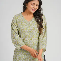 Cotton Curio Floral Printed Pure Cotton Kurti-picture-37