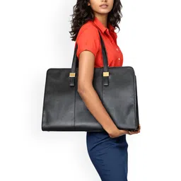 Mast & Harbour PU Structured Shoulder Bag with Bow Detail image 4