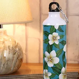 PENTADECO White & Blue Single Aluminium Printed Single Wall Vacuum Water Bottle-image-39