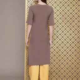 SZN Women Coffee Brown Crepe Kurtas image 2