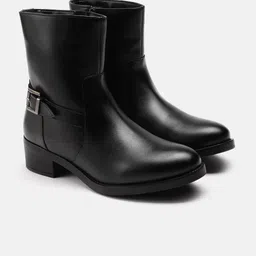 The Roadster Life Co. Women Block Heel Boots with Buckle Detail-picture-15