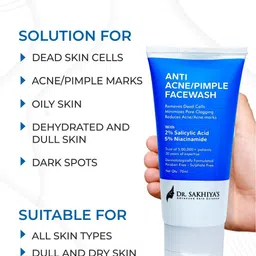 DR. SAKHIYA'S Anti-Acne Cleanser With 2% Salicylic Acid & 5% Niacinamide - 70 ml image 4