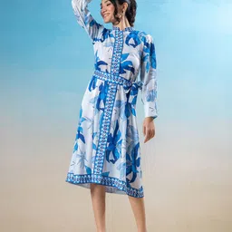 Amarasha Floral Print A-Line Midi Dress-picture-29
