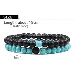 Divine souvenirs Unisex Set Of 2 Artificial Beaded Elasticated Bracelets image 2