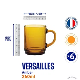 DURALEX Beige Solid Glass Transparent Mugs Set of Cups and Mugs image 4