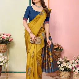 Sidhidata Woven Design Zari Banarasi Saree image 4
