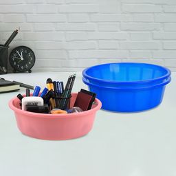 Kuber Industries Blue & Pink 3 Pieces Regular Desk Organisers 6L Each-picture-29
