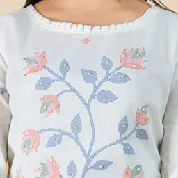 IOLY Floral Printed Pure Cotton Straight Kurta With Trouser And Dupatta image 4