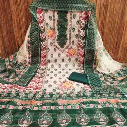 Panzora Printed Organza Unstitched Dress Material image 2