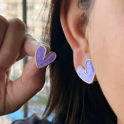 Lady Raiment Gold-Plated Heart Shaped Studs Earrings-image-56