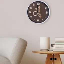 PROKART Coffee Brown & White Contemporary Wall Clock image 2