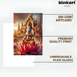 blinkart Pink & Grey Lord Ganesha Printed Wall Art-picture-38