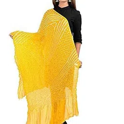 PK HUB Dyed Art Silk Tie and Dye Dupatta with Beads and Stones-image-27