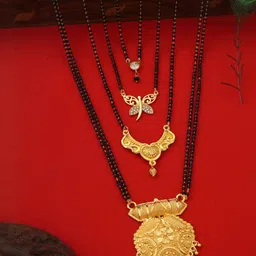 Bhanu diam Gold-Plated Brass Mangalsutra-picture-35