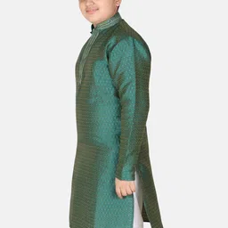 SG YUVRAJ Boys Embroidered Thread Work Jacquard Kurta image 4