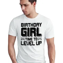 Seekbuylove Birthday Girl Printed Round Neck Short Sleeves Pure Cotton Bio Finish T-shirt-picture-13