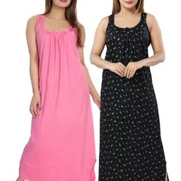 Inner Beats Pack Of 2 Cotton Blend Nightdress-picture-37