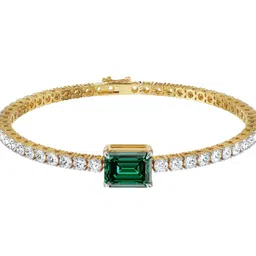Emori Women 14KT Gold Emerald Tennis Lab Diamond Bracelet-picture-32