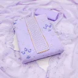 Maroosh Floral Embroidered Sequinned Georgette Unstitched Dress Material-picture-11