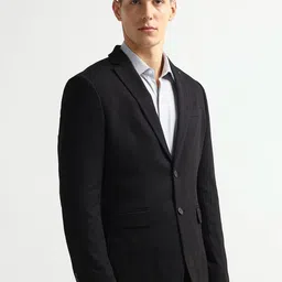 Arrow Textured Notched Lapel Long Sleeves Slim Fit Blazer image 4