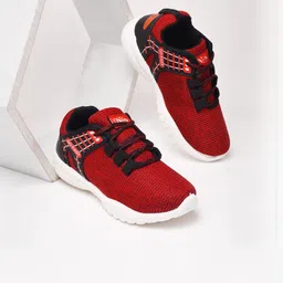 PU-PINE Boys Red Textured Sneakers-picture-14