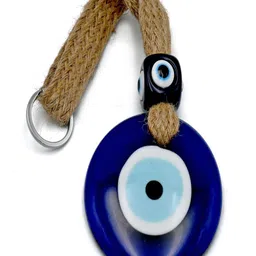 LINENSUTRA Blue & White Textured Evil Eye Glass Wall Hangings-picture-23