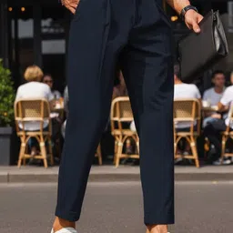 Next One Men Classic Slim Fit Mid-Rise Formal Trousers-image-37