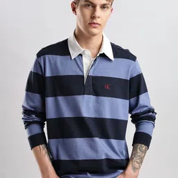 Calvin Klein Jeans Men Striped Polo Collar Pockets T-shirt image 1