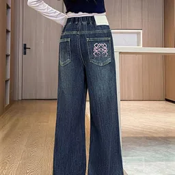 LULU & SKY Girls Wide Leg High-Rise Light Fade Jeans image 5