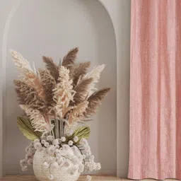 GEET CREATIONS Peach-Coloured Set of 2 Room Darkening Door Curtain image 5