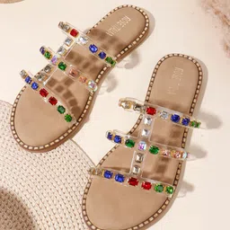 ROSE ITALIA Women Embellished Open Toe Flats-picture-27