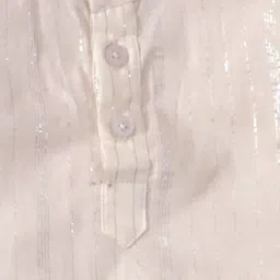 BownBee Boys Striped Self Design Band Collar Sequinned Pure Cotton Kurta with Dhoti Pants image 2