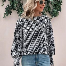 Stylecast X Slyck Geometric Print Top-picture-1