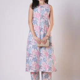 KALINI Women Floral Printed Regular Kurta with Palazzos image 4