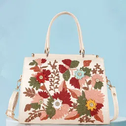 VELUCIA Floral Embellished Quilted Structured Satchel-picture-25