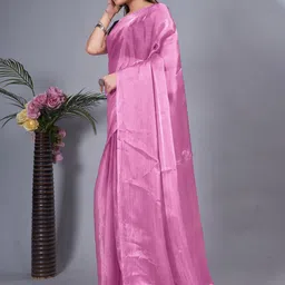 V3 FASHION STUDIO Solid Pure Crepe Ready to Wear Saree image 2